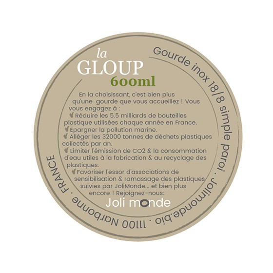 Gourde 100% inox 600 ml - La GLOUP