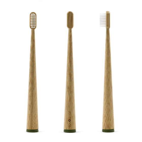 Brosse à dents bambou - CONICOLOR - Kaki