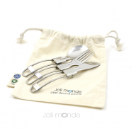 C'est dans la poche - 3 couverts pliables & leur pochette coton Bio