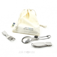 C'est dans la poche - 3 couverts pliables & leur pochette coton Bio