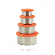 Ensemble 4 boites inox & silicone Quadrio
