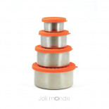 Ensemble 4 boites inox & silicone Quadrio