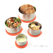 Ensemble 4 boites inox & silicone Quadrio
