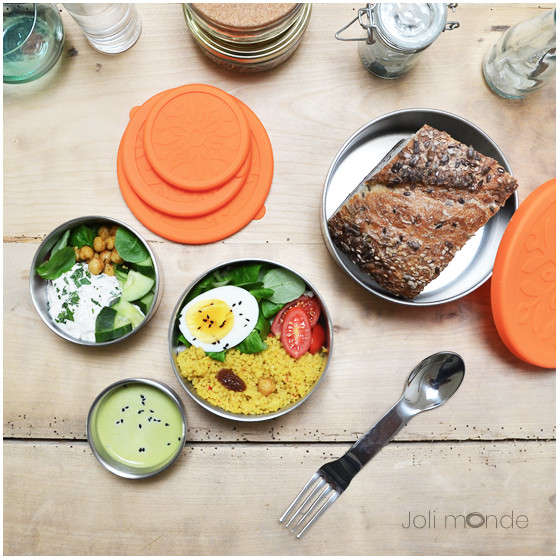 Ensemble 4 boites inox & silicone Quadrio