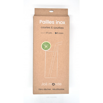 Ensemble 4 pailles inox - Longues & courbes 2