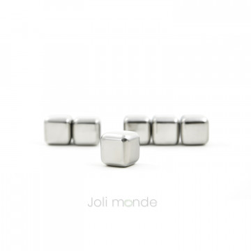 Ensemble 6 glaçons cubes INOX 2