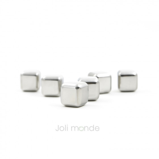 Ensemble 6 glaçons cubes INOX