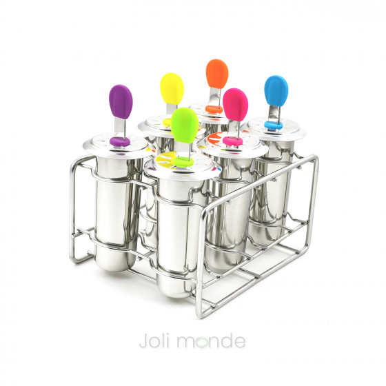 Ensemble 6 moules à glaces inox TUBULUS 85ml