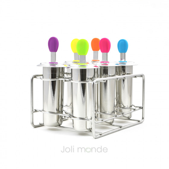 Ensemble 6 moules à glaces inox TUBULUS 85ml