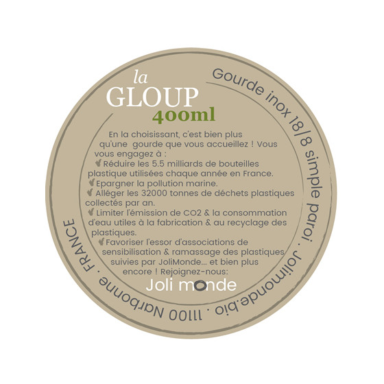 Gourde 100% inox 400 ml - La GLOUP