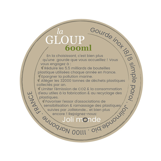 Gourde 100% inox 600 ml - La GLOUP