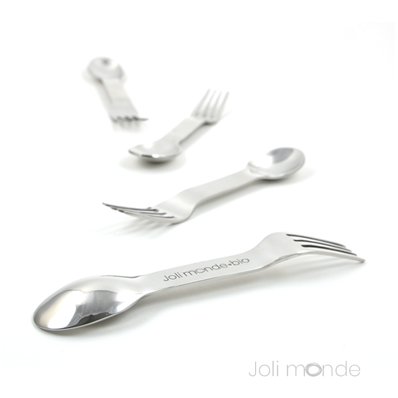 In Steel, couverts 2-en-1 inox
