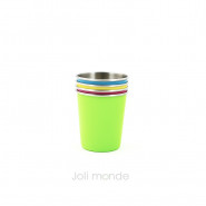Lot de 4 P'tites timbales inox 180ml - COLOR