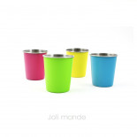 Lot de 4 P'tites timbales inox 180ml - COLOR