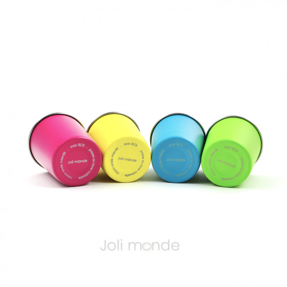 Lot de 4 P'tites timbales inox 180ml - COLOR