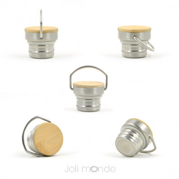 Bouchon inox & bambou pour gourde Gloup 2