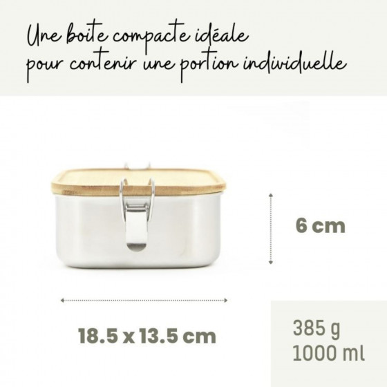 Boite La Bento bambou inox . 1000 ml