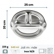 COCO le singe - Plateau repas 3 compartiments Kids - JOLI MONDE