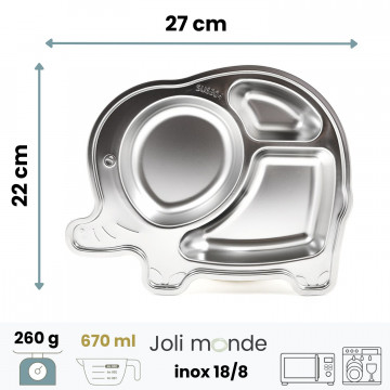 EL l'éléphant - Plateau repas 3 compartiments Kids - JOLI MONDE 2