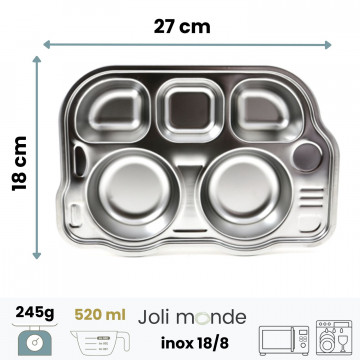 P'tit Bus - Plateau repas 5 compartiments Kids - JOLI MONDE 2
