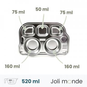 P'tit Bus - Plateau repas 5 compartiments Kids - JOLI MONDE
