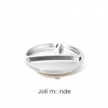 Assiette inox à ventouse & compartiments . Sable