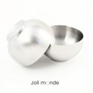 Bol inox à ventouse & son couvercle silicone 200 ml - Sauge