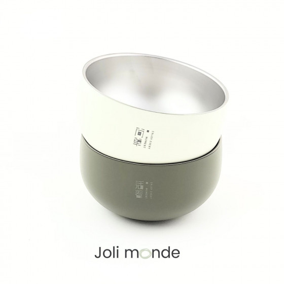 Bol inox coloré double paroi 400 ml LICHEN . diamètre 13 cm