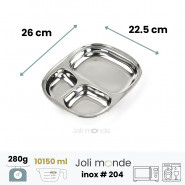 Plateau inox 3 parts - JOLI MONDE