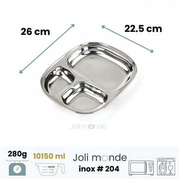 Plateau inox 3 parts - JOLI MONDE