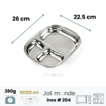 Plateau inox 3 parts - JOLI MONDE