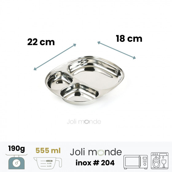 Plateau inox 3 parts - Kids - JOLI MONDE