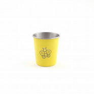 Timbale 180 ml inox color Jaune . Motif . JOLI MONDE