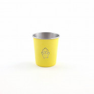 Timbale 180 ml inox color Jaune . Motif . JOLI MONDE