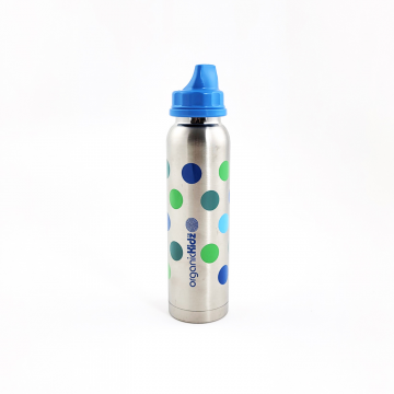 Tasse à boire inox isotherme 270 ml POIS BLEU . Organic Kidz 2