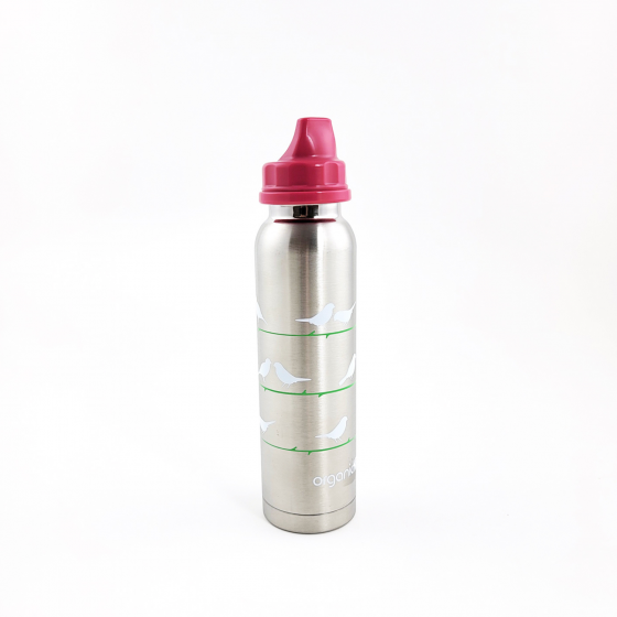 Tasse à boire inox isotherme 270 ml POIS BLEU . Organic Kidz