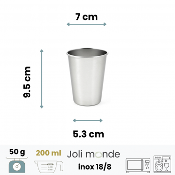 Verre inox 200 ml SILVER - JOLI MONDE