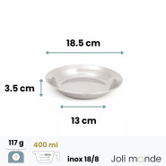 Assiette inox - La P'tite - JOLI MONDE