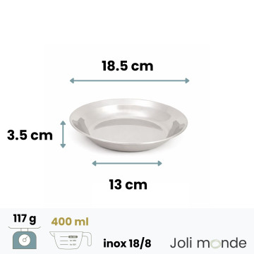 Assiette inox - La P'tite - JOLI MONDE 2
